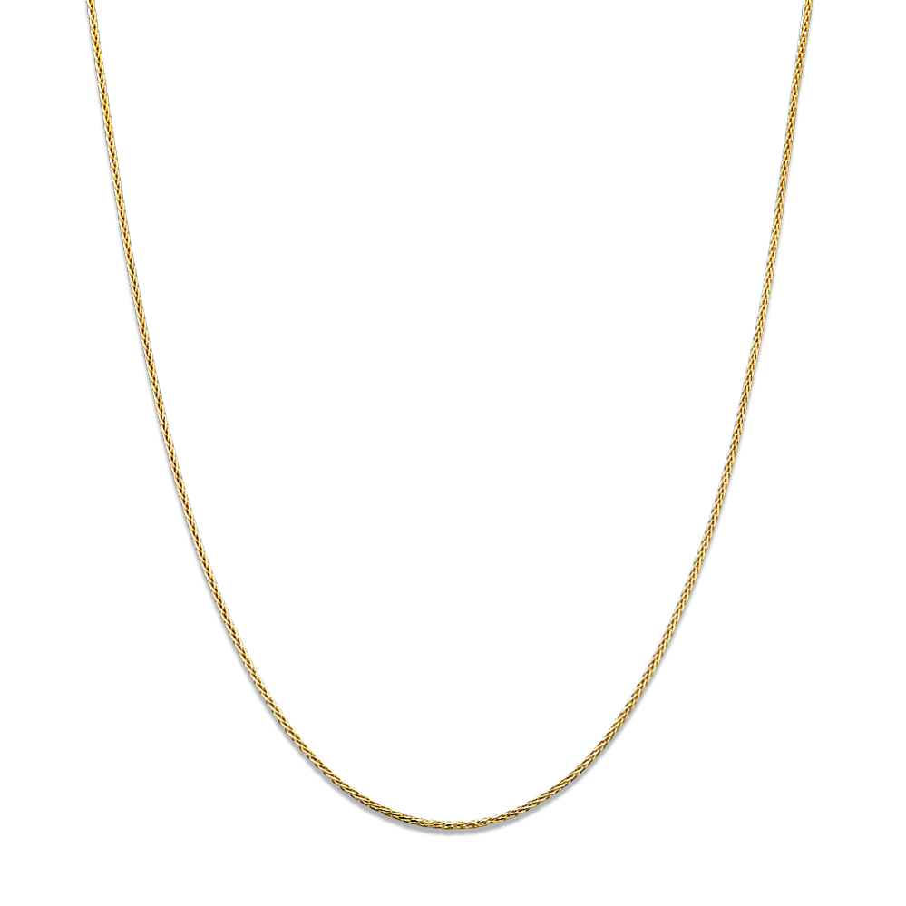 22 in 14K Gold Diamond Cut Wheat Chain (1mm)