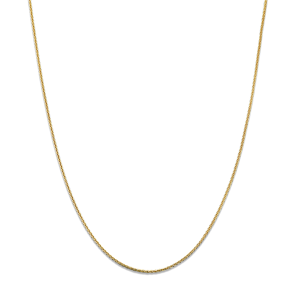 Adjustable14k Yellow Gold Diamond Cut Wheat Chain (22 in)