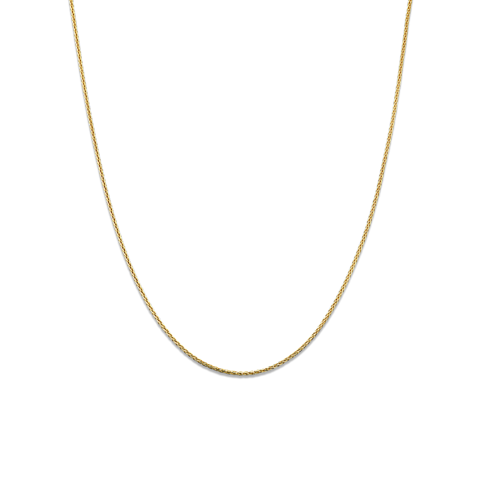 Adjustable14k Yellow Gold Natural Diamond Cut Wheat Chain (22 in)