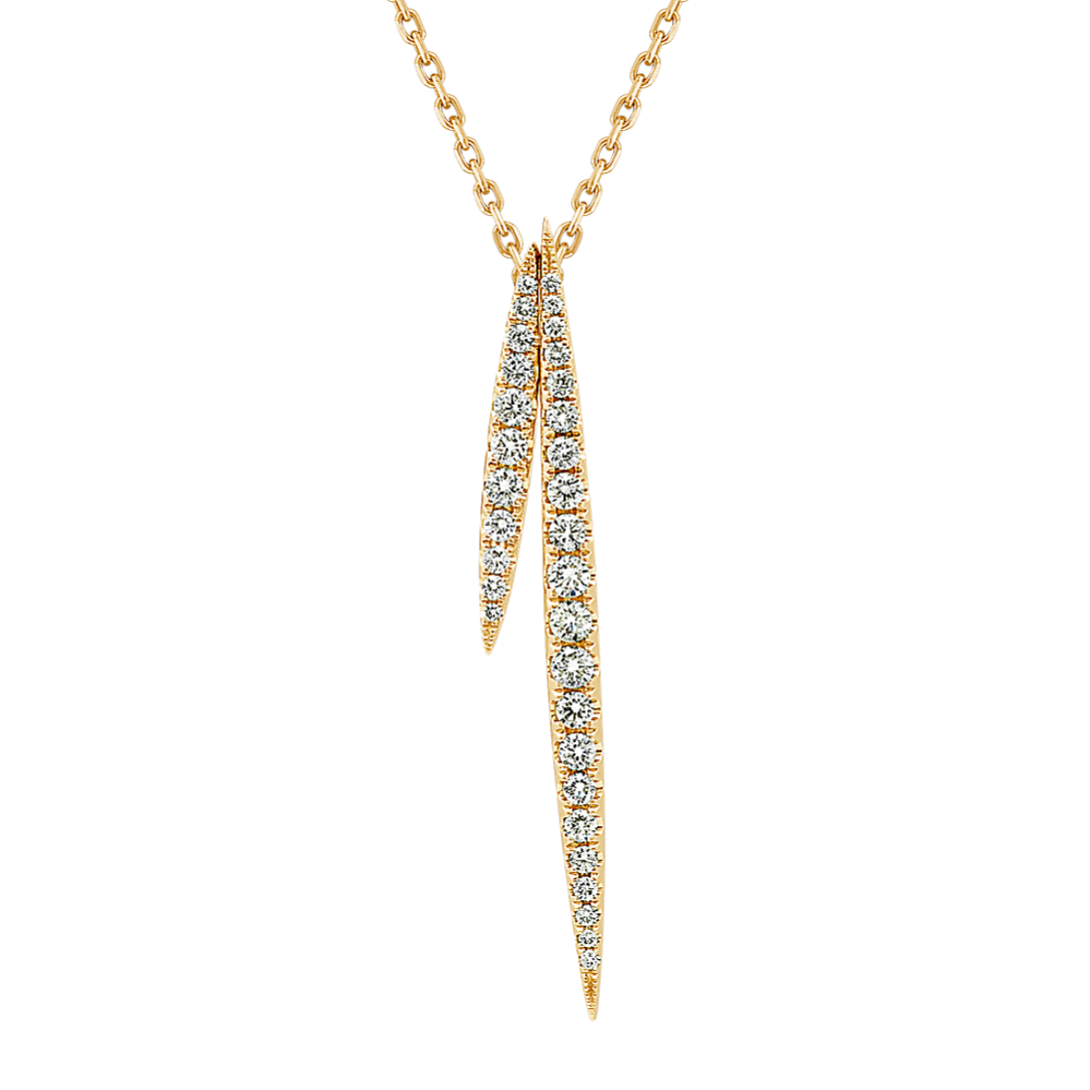 Alberta Graduated Diamond Bars Pendant in 14K Yellow Gold (18'')