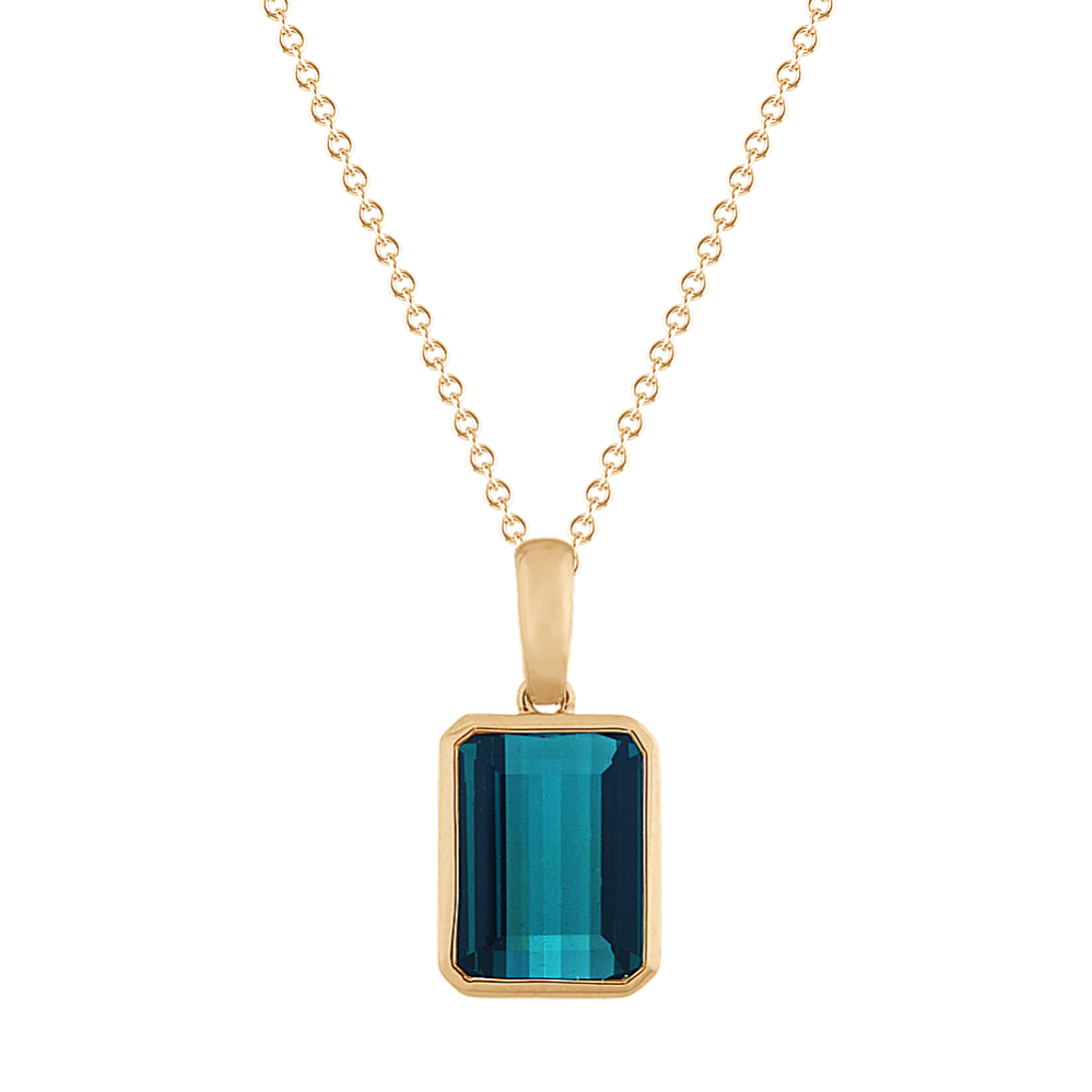 Allure Green Tourmaline Pendant in 14k Yellow Gold (24'')