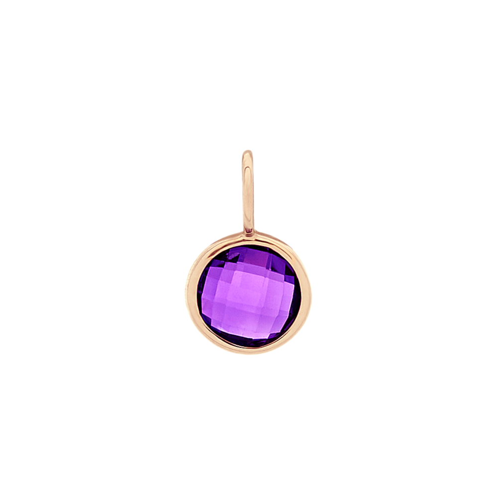 Amethyst Charm in 14k Rose Gold