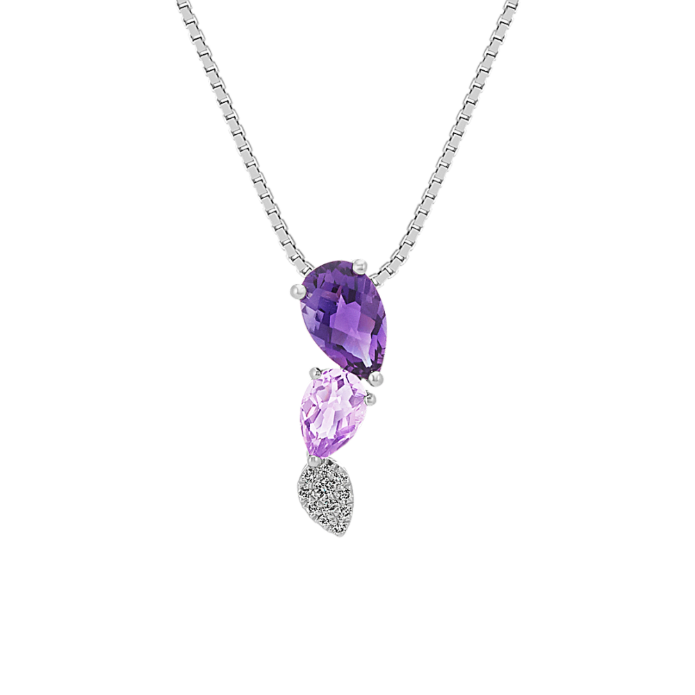 Amethyst and Diamond Pendant (20 in) | Shane Co.