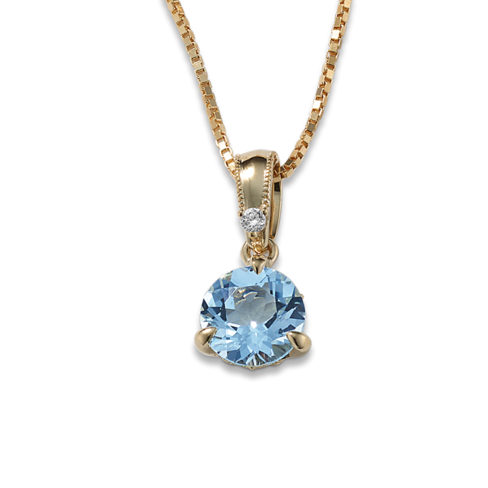 Bondi Aquamarine & Diamond Pendant