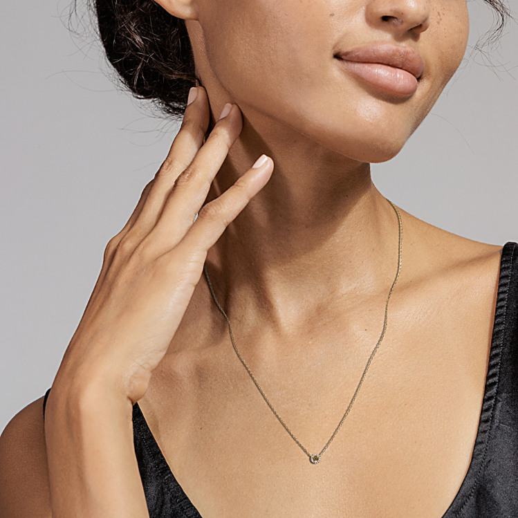 Ari Pick-Your-Gem Halo Pendant (3mm Round)