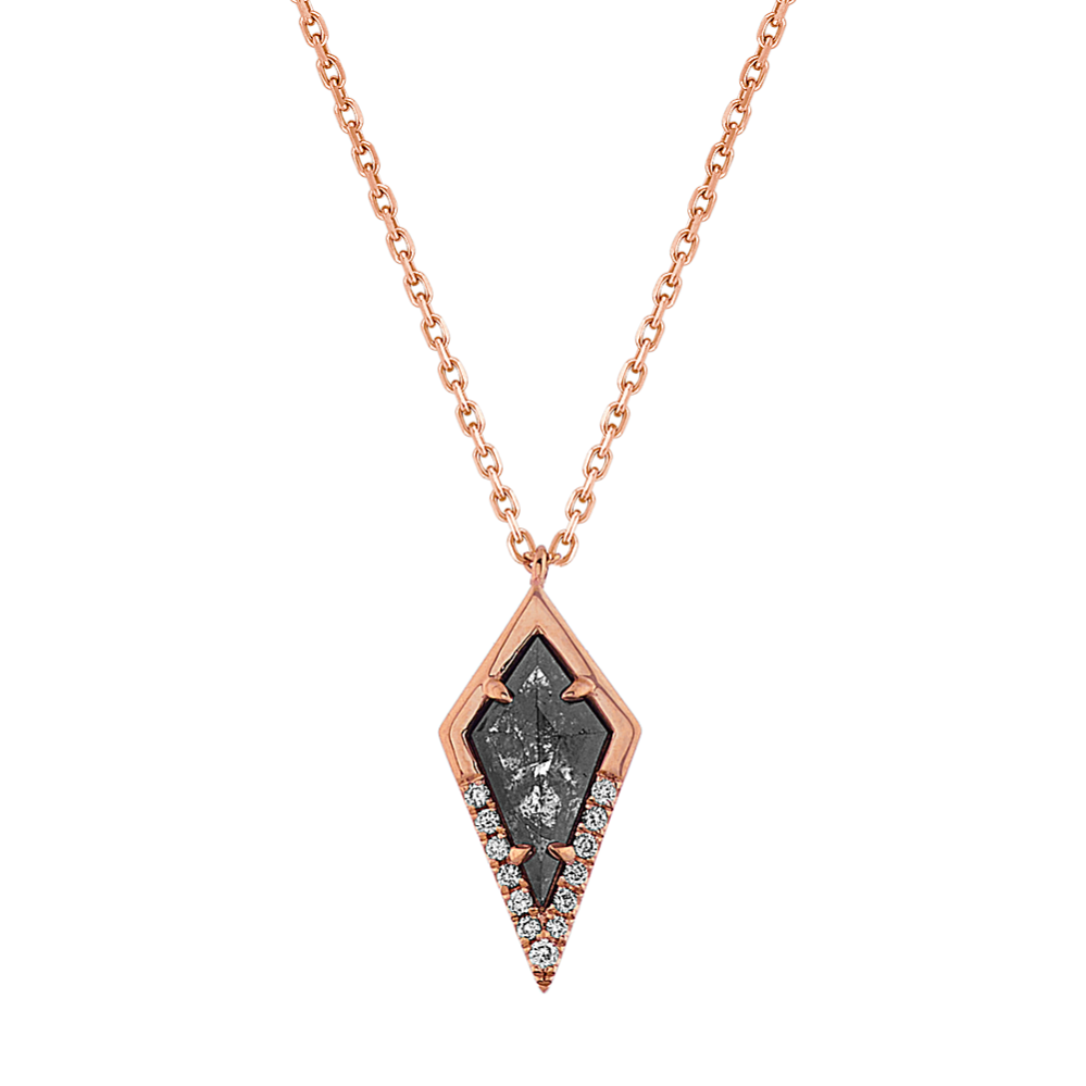 Zetta Pepper Diamond Pendant in 14k Rose Gold (22 in)