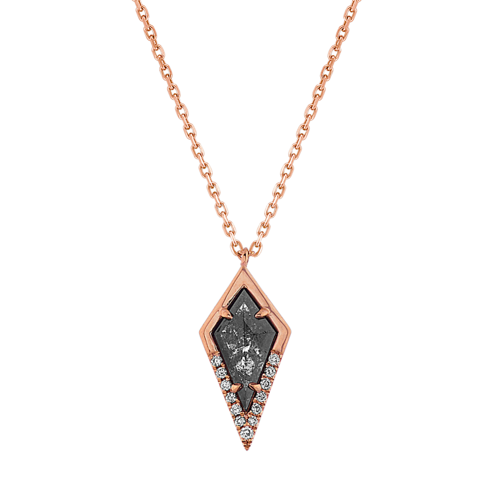 Zetta Pepper Diamond Pendant in 14k Rose Gold (22'')
