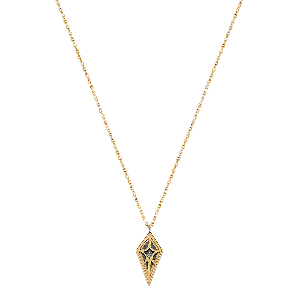 Arrow Pepper Diamond Pendant in 14k Yellow Gold (22 in)