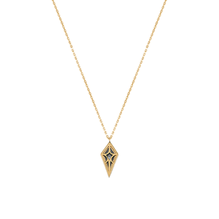 Zetta Pepper Natural Diamond Pendant in 14k Yellow Gold (22 in)