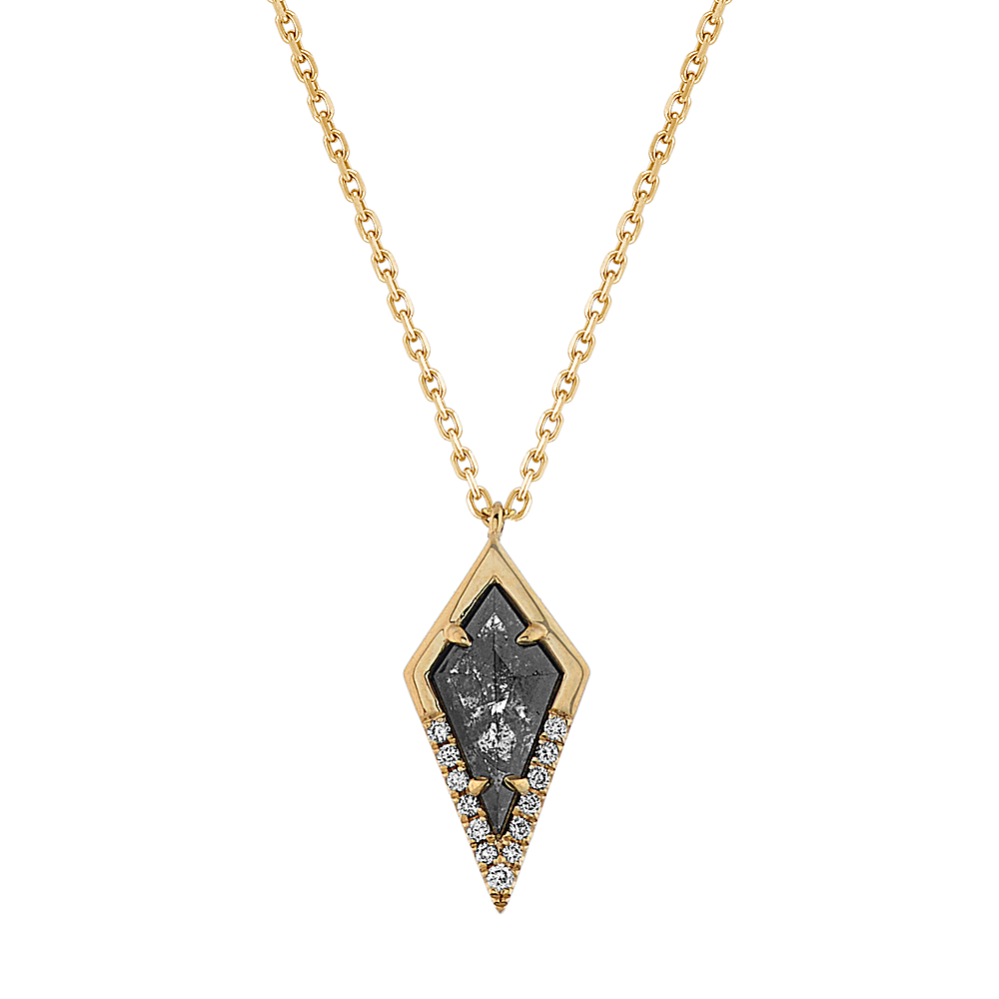 Zetta Pepper Diamond Pendant in 14k Yellow Gold (22 in)