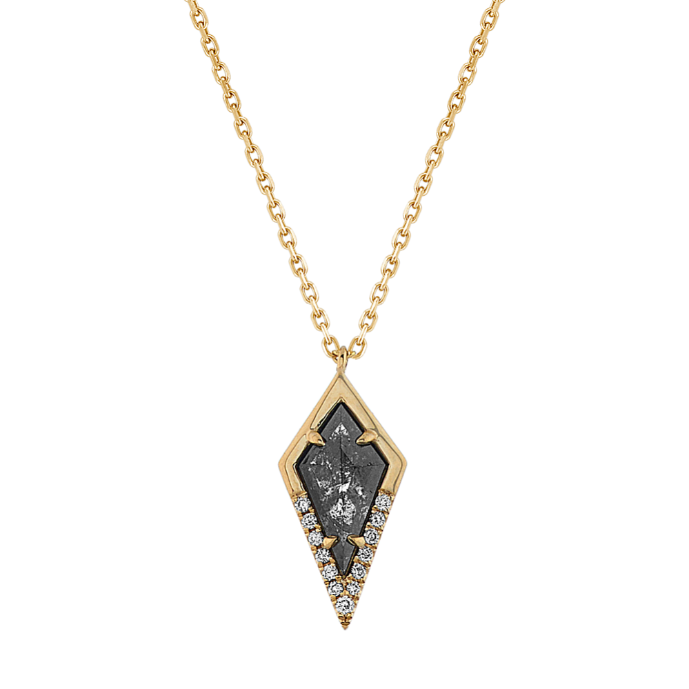 Zetta Pepper Diamond Pendant in 14k Yellow Gold (22'')