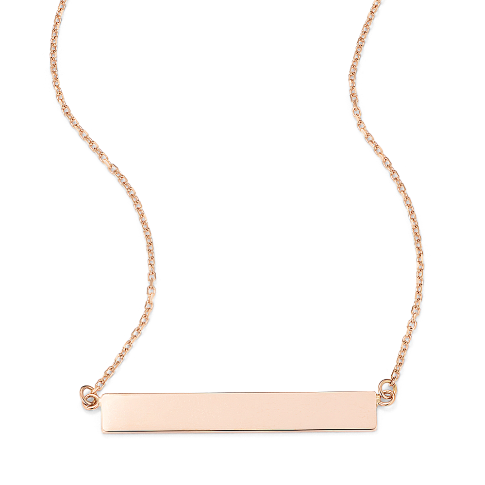 14K Rose Gold Bar Necklace