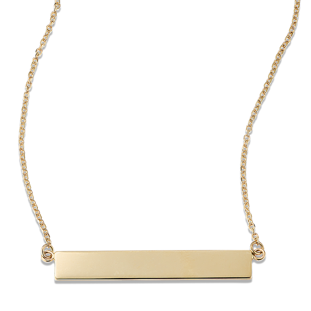 14K Yellow Gold Bar Necklace