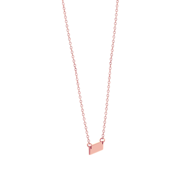 Aspen Mini Bar Necklace in 14K Rose Gold (18 in)