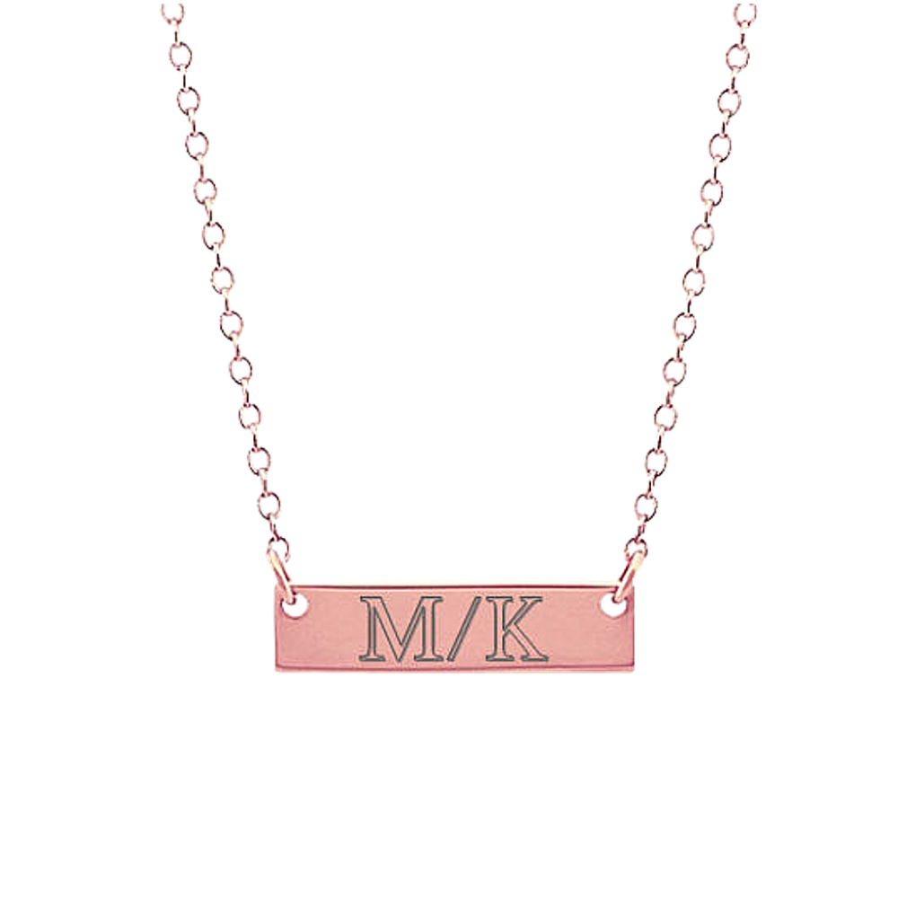 Aspen Mini Bar Necklace in 14K Rose Gold (18 in)