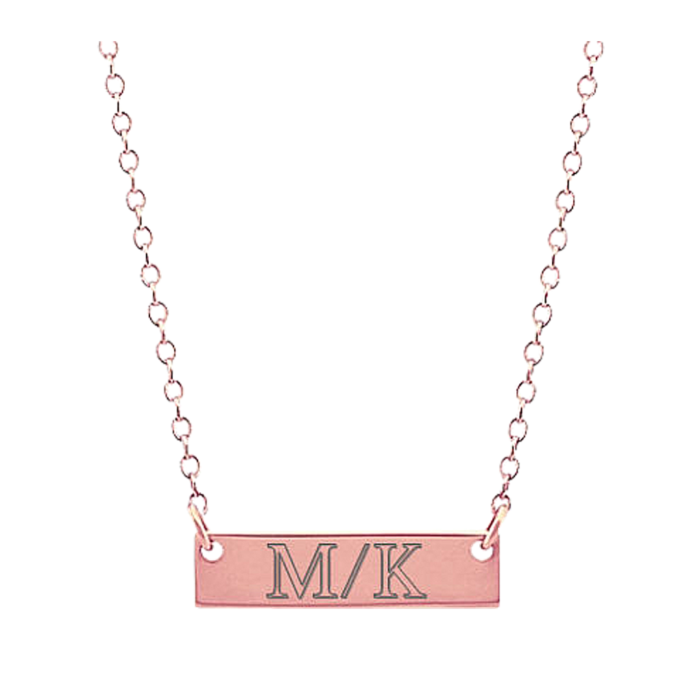 Petite 14K Rose Gold Bar Necklace