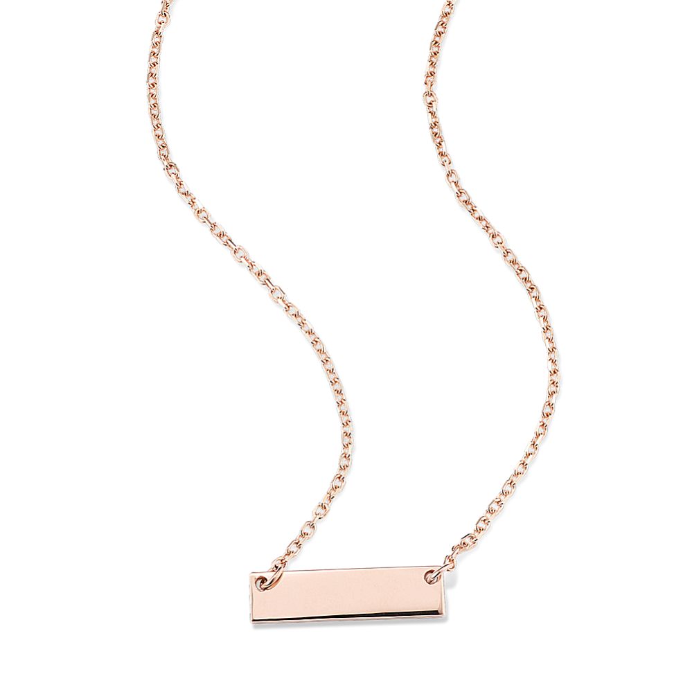 Petite 14K Rose Gold Bar Necklace