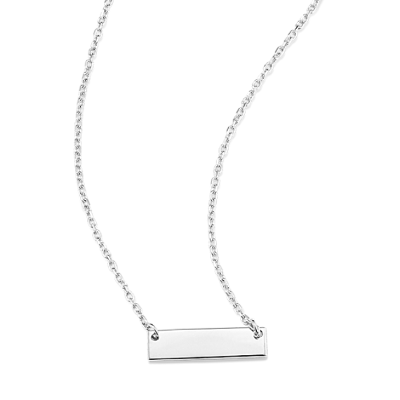 Nika 14K White Gold Petite Bar Necklace