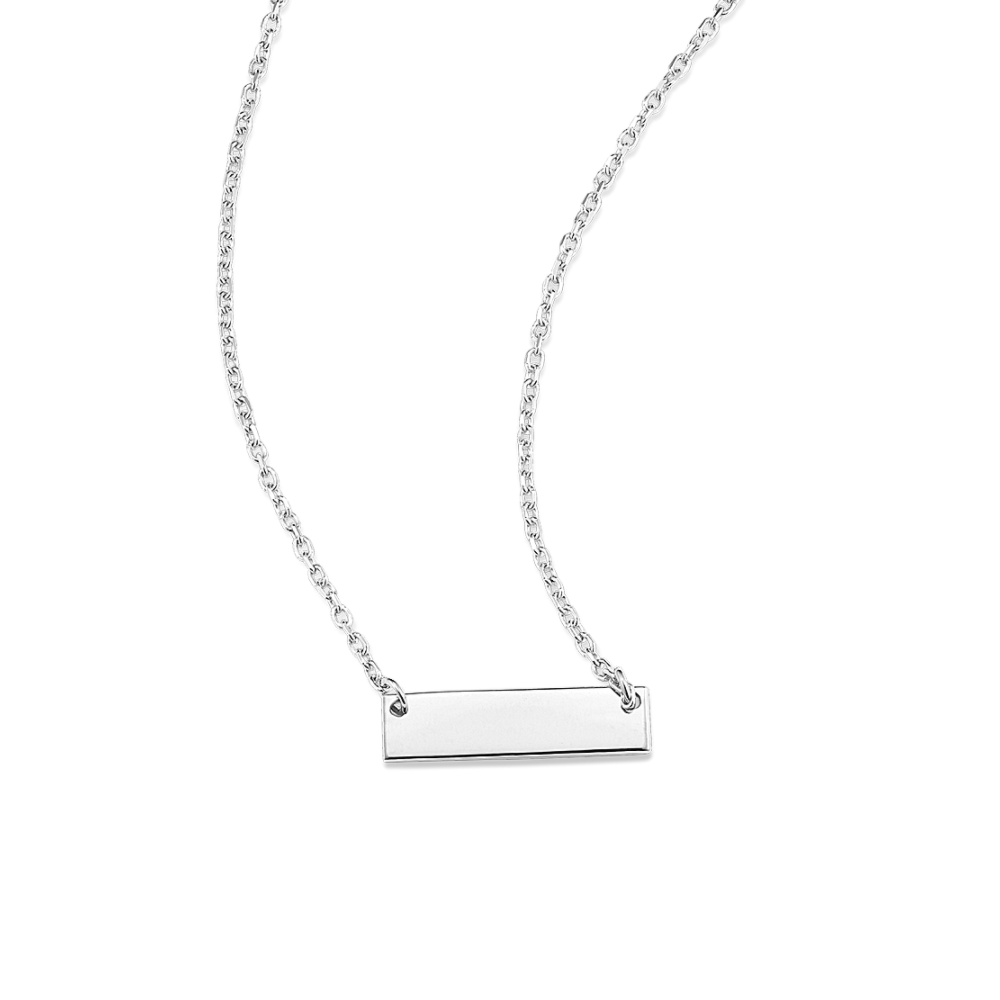 Aspen Mini Bar Necklace in 14K White Gold (18 in)