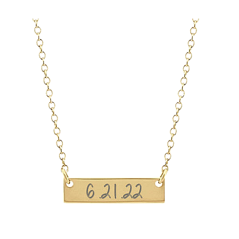Petite 14K Yellow Gold Bar Necklace