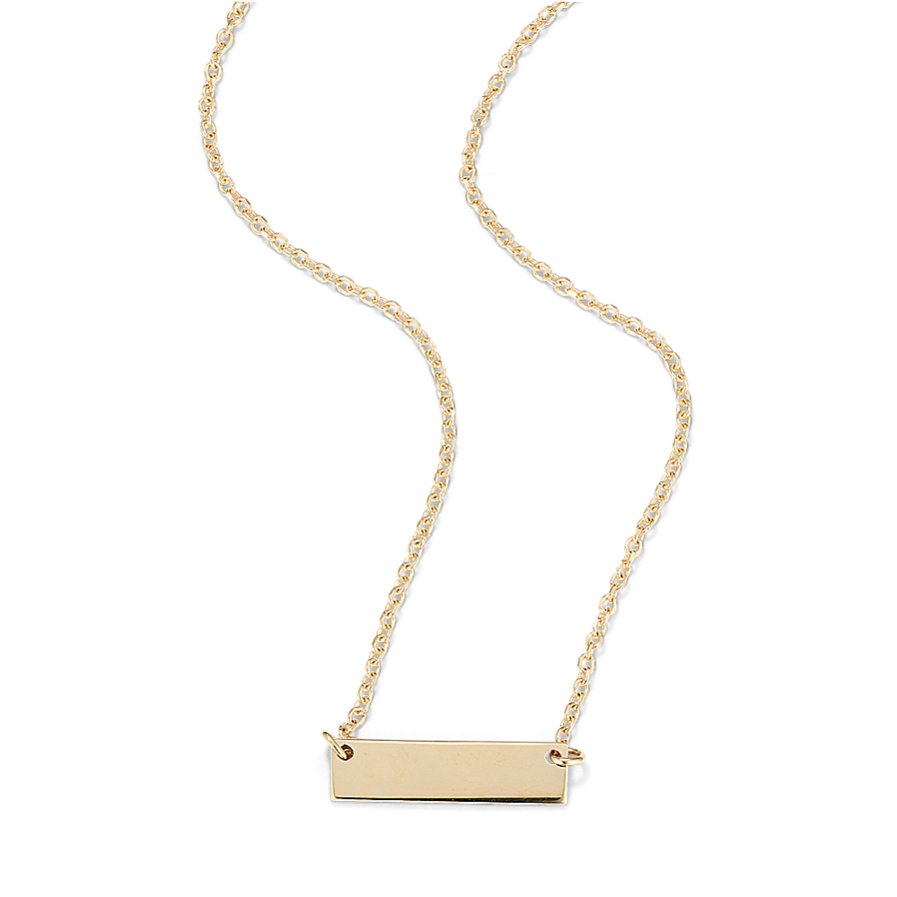 Petite 14K Yellow Gold Bar Necklace