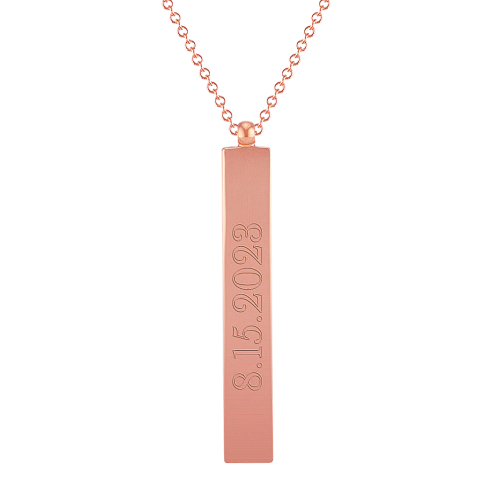 14K Rose Gold Vertical Bar Necklace