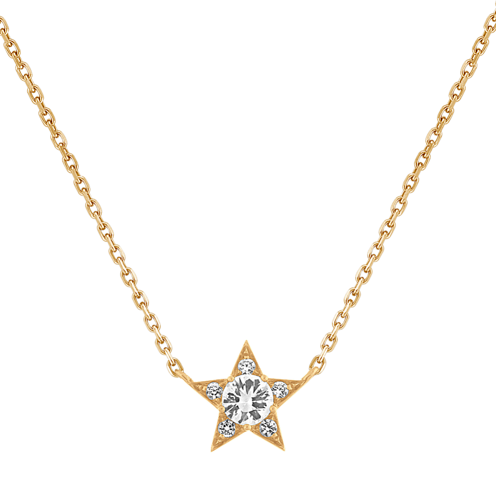 Astra White Sapphire Star Necklace (18 in)