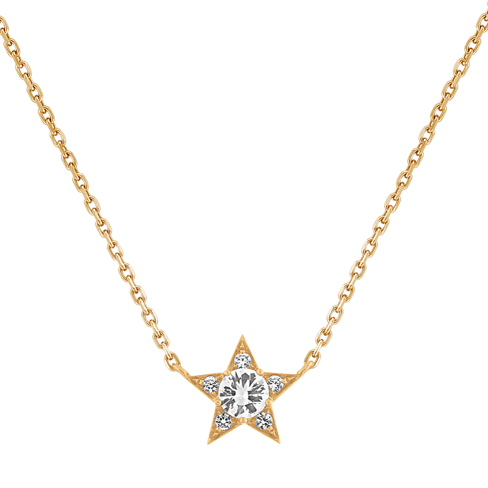 Astra White Sapphire Star Necklace (18'')