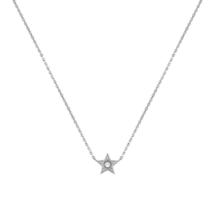 Astra White Natural Sapphire Star Necklace (18 in)