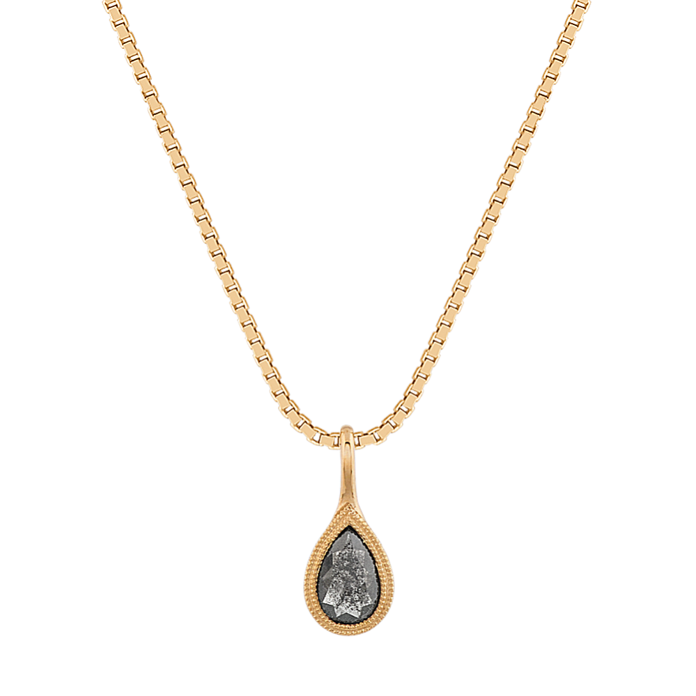 Aziza Teardrop Pepper Diamond Pendant in 14k Yellow Gold (18 in)