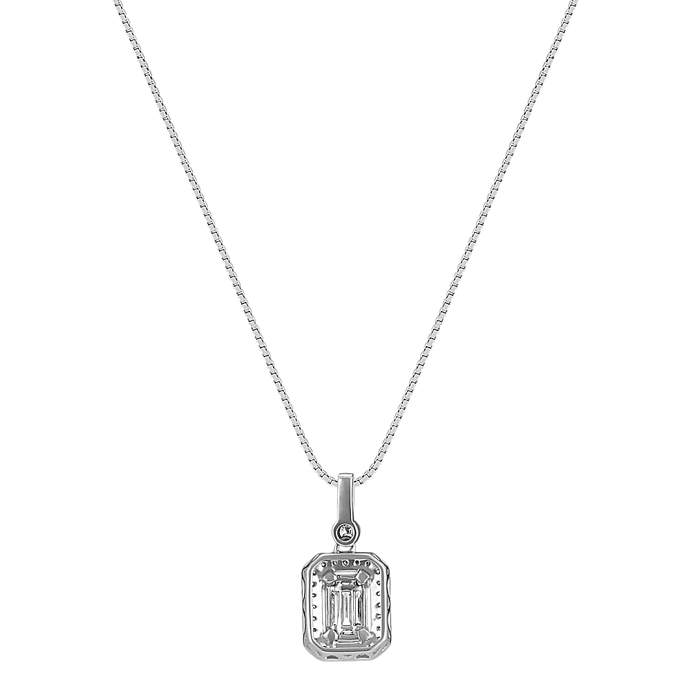 Baguette and Round Diamond Pendant (18 in) | Shane Co.