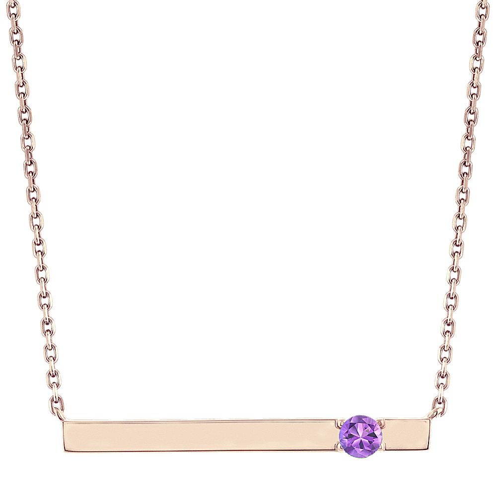 Bar Necklace for 3mm Gemstone in 14k Rose Gold (20 in)