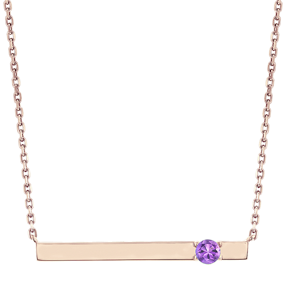 Bar Necklace for 3mm Gemstone in 14k Rose Gold (20'')