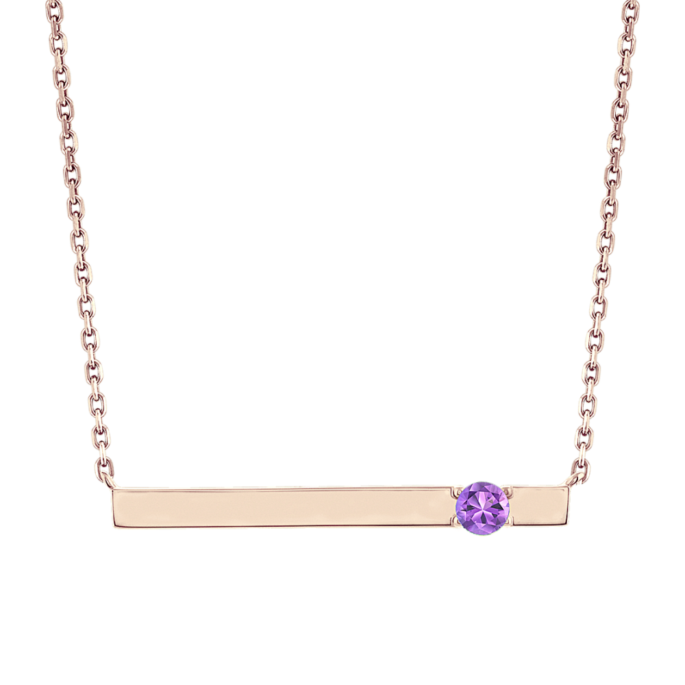 Bar Necklace for 3mm Gemstone in 14k Rose Gold (20 in)