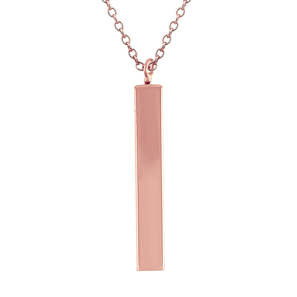 Bar Pendant in 14k Rose Gold (18'')