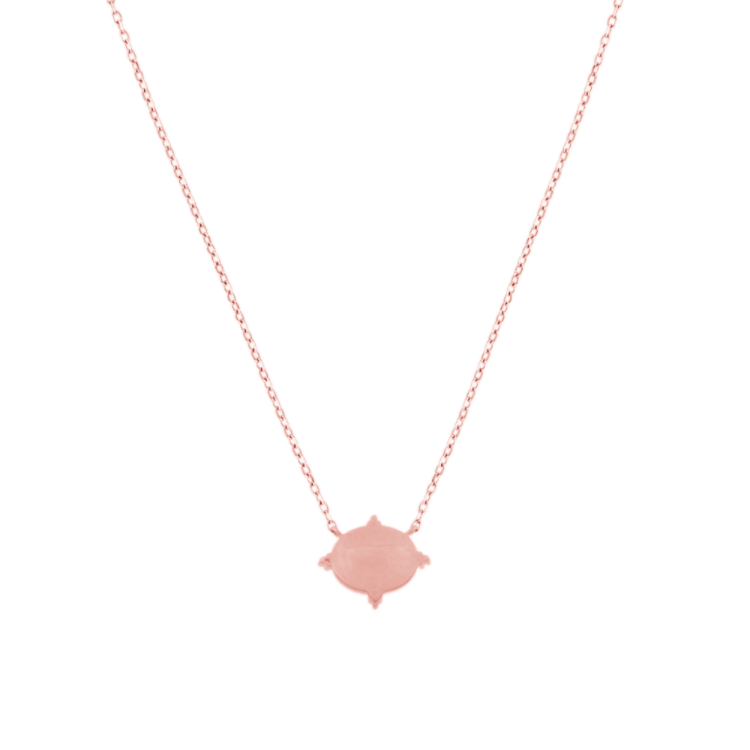 Beatrice Natural Opal Necklace with Bead Accent in 14K Rose Gold (18 in)