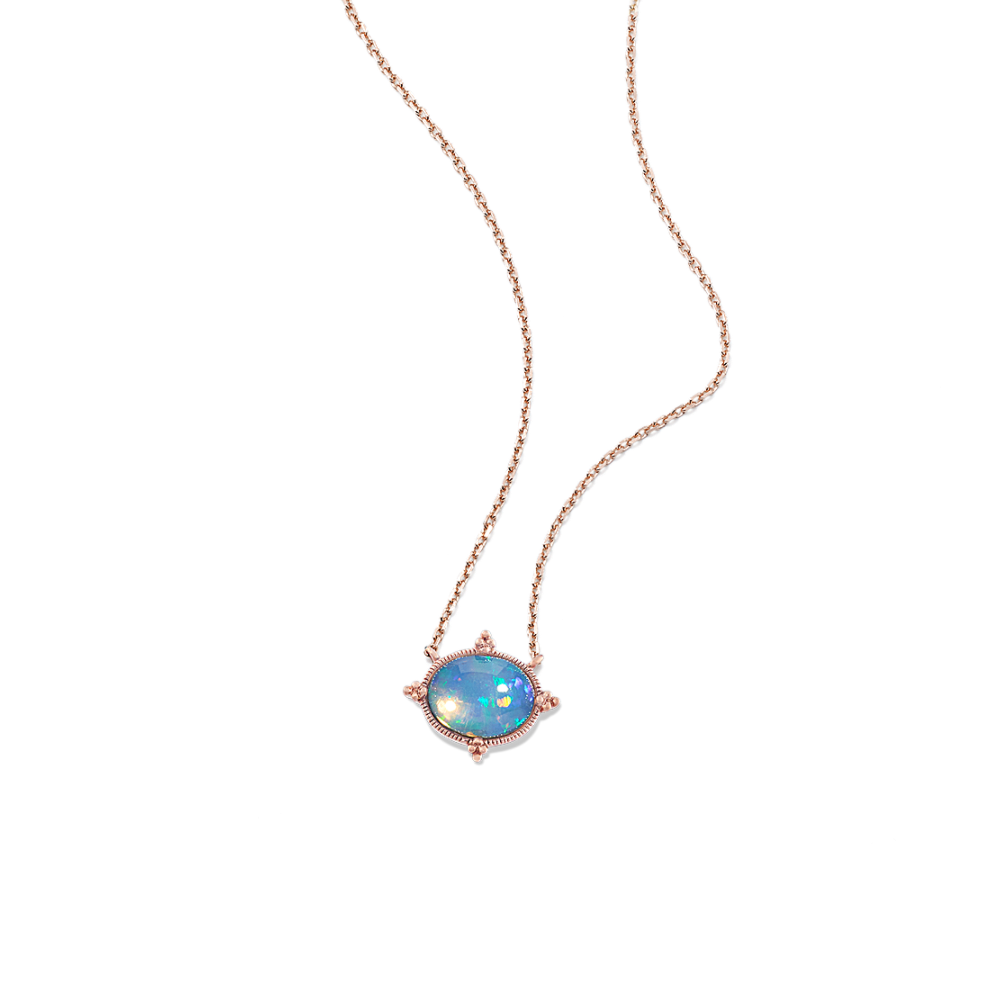 Rose gold opal necklace sale