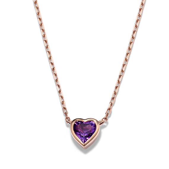 Candy-Heart Amethyst Necklace