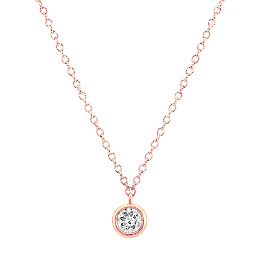 Bezel-Set Diamond Necklace in 14k Rose Gold (18'')