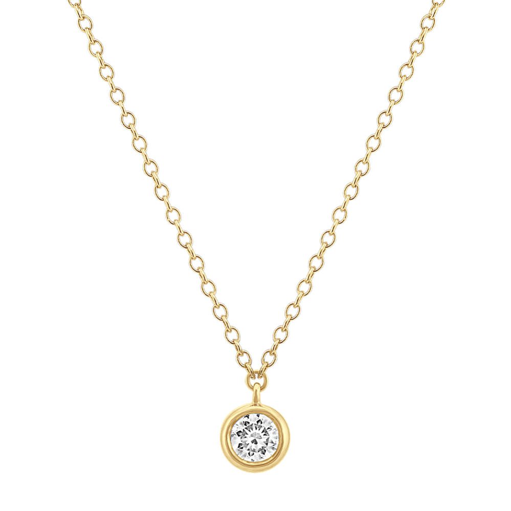Bezel-Set Diamond Necklace in 14k Yellow Gold (18'')