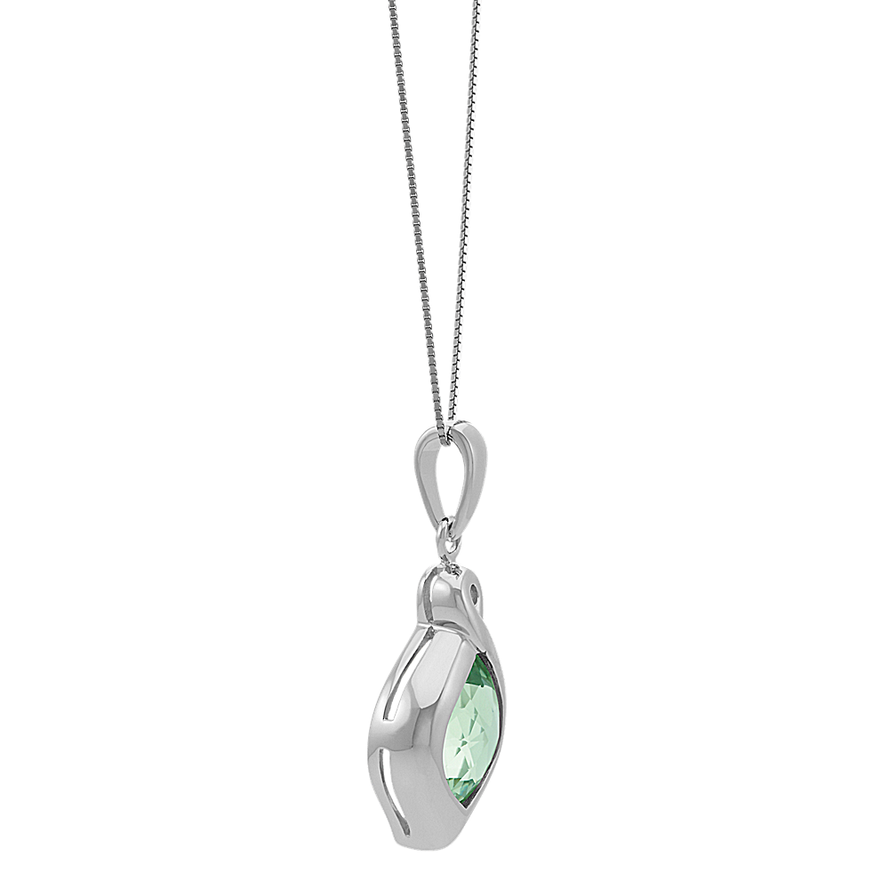 BezelSet Fancy Shaped Quartz Pendant in Sterling Silver (18 in) Shane Co.