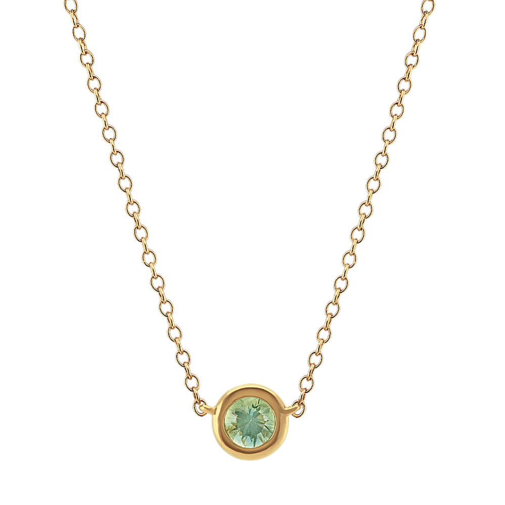 Bezel-Set Green Sapphire Necklace (18 in)