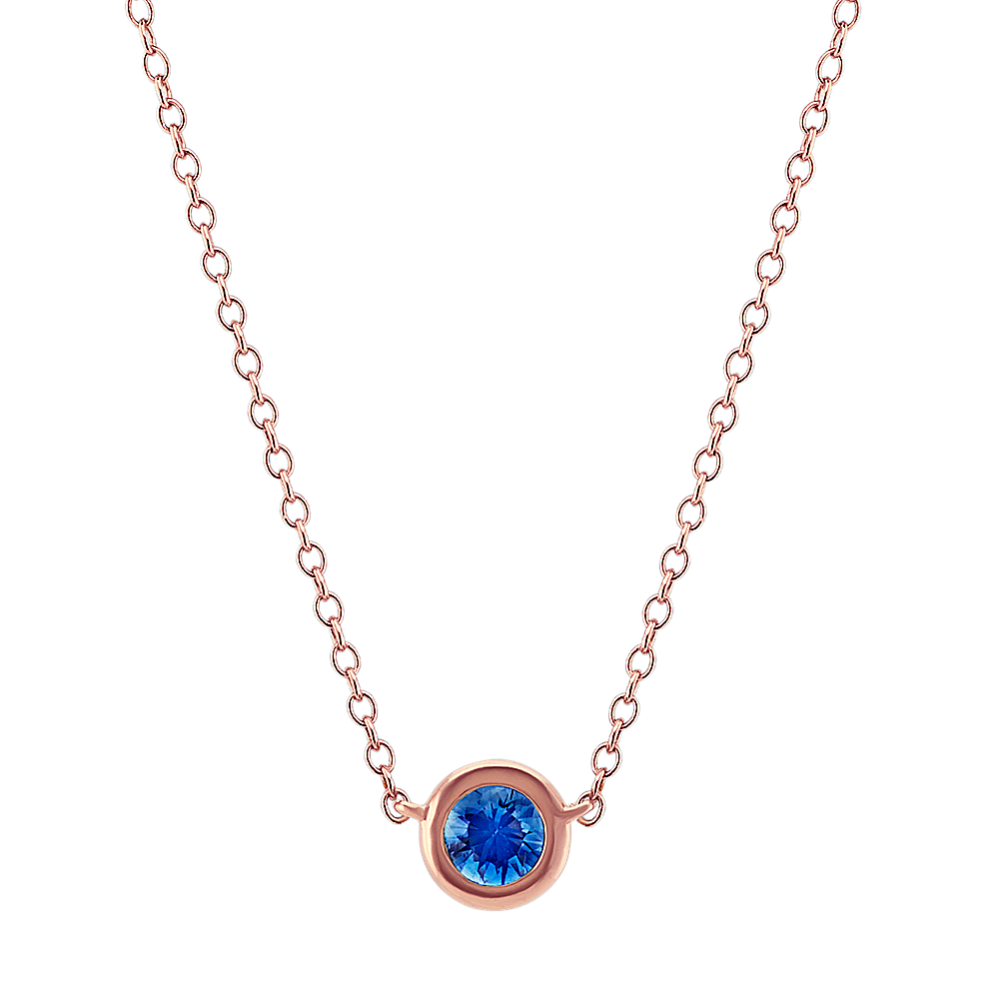 Bezel-Set Kentucky Blue Sapphire Necklace (18 in)
