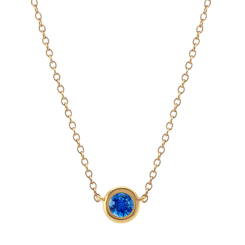 Bezel-Set Kentucky Blue Sapphire Necklace (18'')