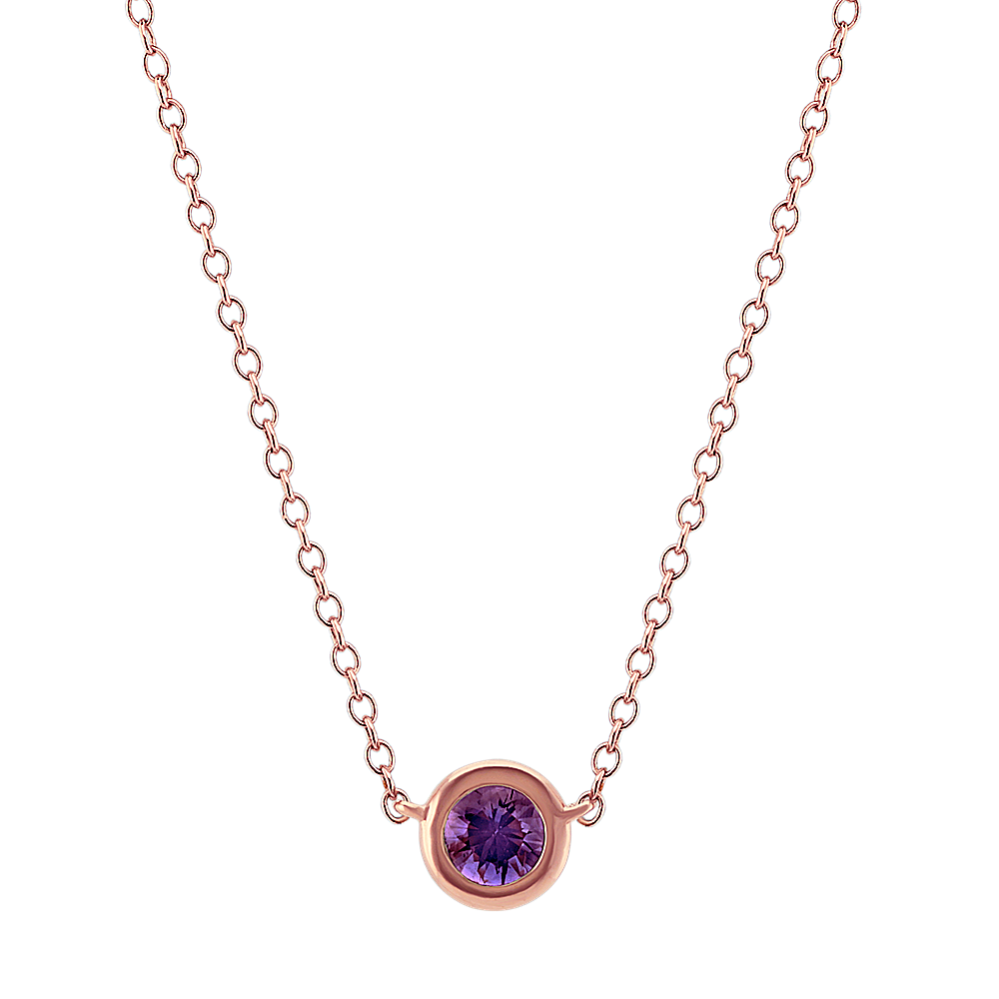 Bezel-Set Lavender Sapphire Necklace (18 in)
