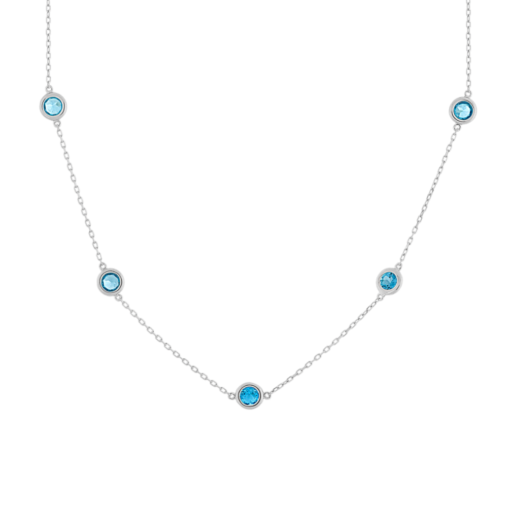 Mina Bezel-Set London Blue Topaz Necklace (20 in)