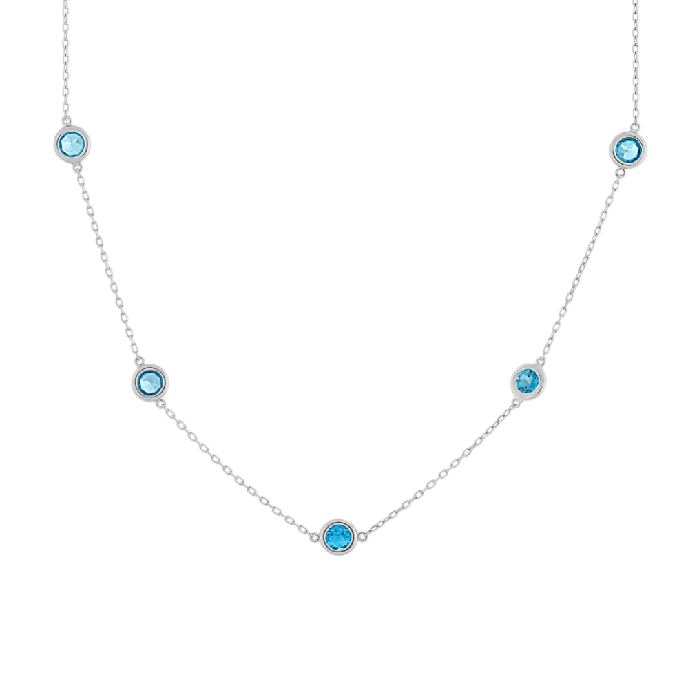 Mina Topaz Station Necklace in Sterling Silver