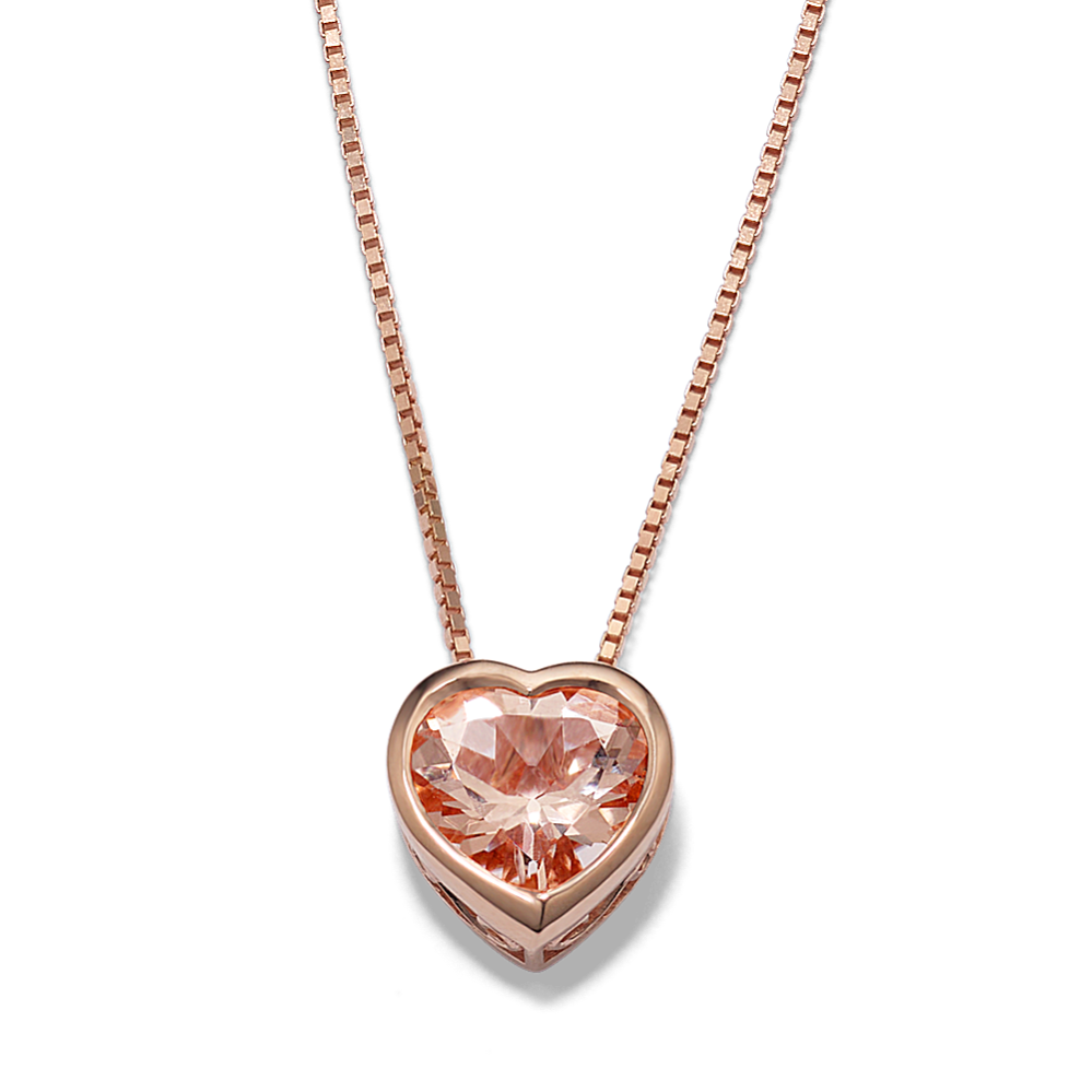 Morganite deals heart necklace