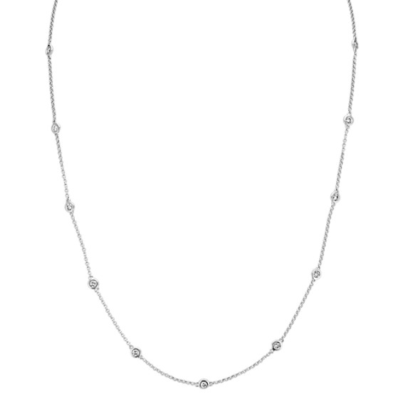 0.50 ct Bezel-Set Diamond Station Necklace (18 in)