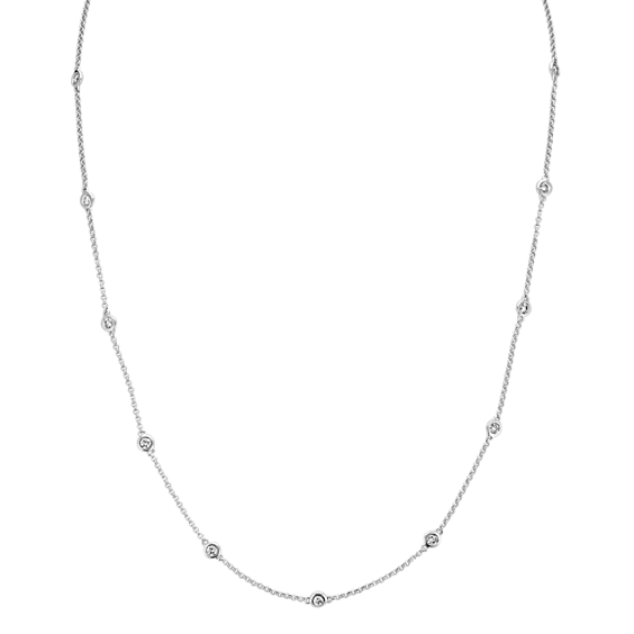 0.50 tcw Bezel-Set Diamond Station Necklace